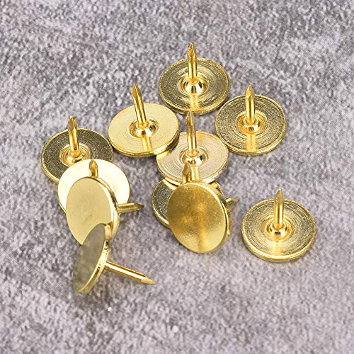 100 PCS Clous De Tapissier, Clous Décoratifs Pour Meubles, Clou Rétro Clous D'ameublement Pour Meubles Canapés Fauteuils Lits Chaises Vintage Decoratif, Or