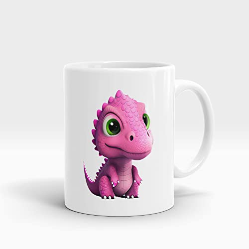 Tazza divertente Baby Dinosauro rosa per bambini - Ideale per bevande calde e fredde