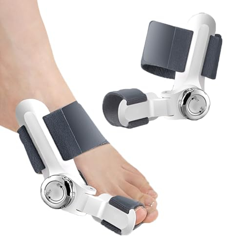 Azarton Hallux Valgus Korrektur - Hallux Valgus Schiene für Bunion mit Einstellbarer Winkel Knopf, Ballenkorrektur Bandage Großer Zeh Corrector, Splint toe Straightener Unisex