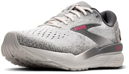 Brooks Ghost 16 Neutral Damen-Laufschuh, Grau/Wasserspeier/Rosa, 40.5 EU