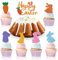BETESSIN 13pcs Ostern Cake Topper Tortendeko Glitzer Hasen Cupcake Topper Happy Easter Kuchen Deko Osterhase Tortenaufsatz für Kinder Geburtstag Gartenparty