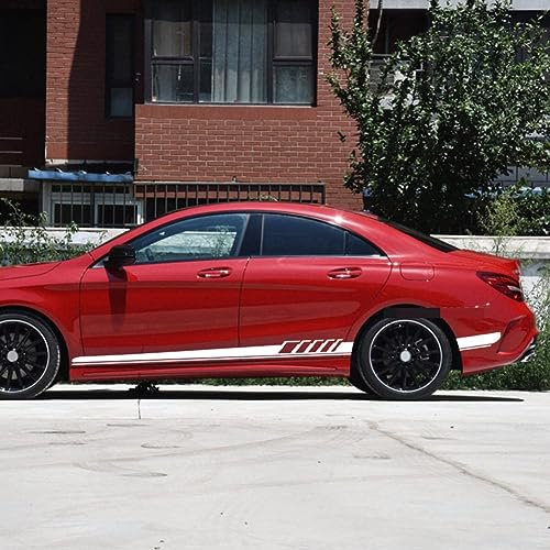 Karosserie Kofferraum Dekoration Aufkleber Taille Linien Aufkleber Tür Seitendekor Aufkleber für Mercedes Benz A Class W117 C117 X117 A45 A180 A200 A220 A250 AMG,B-White