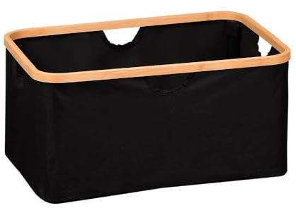 Kesper | Panier de Rangement, Matériel: Bambou, Polyester, Dimension: 54x37x26cm, Couleur: Noir, Marron | 19436