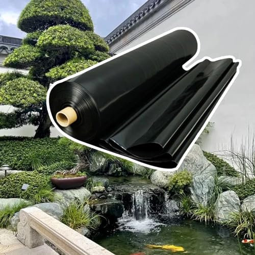 Schwarz HDPE Teichfolie 2x1m 3x1.5m 4x2.5m Teichfolien vorgeschnitten Fischteichfolie, Schwimmteich Folie für Teichbau Garten- und Teichzubehör 0.12mm Faltbare Dichtungsfolie ( Größe : 4x1.5m )