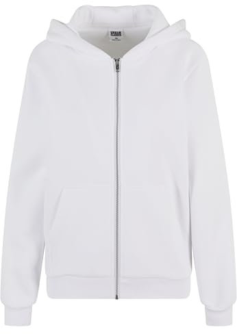 Urban Classics Men's TB7286-Ladies Fluffy Zip Hoody Sweatshirt, White, XXL