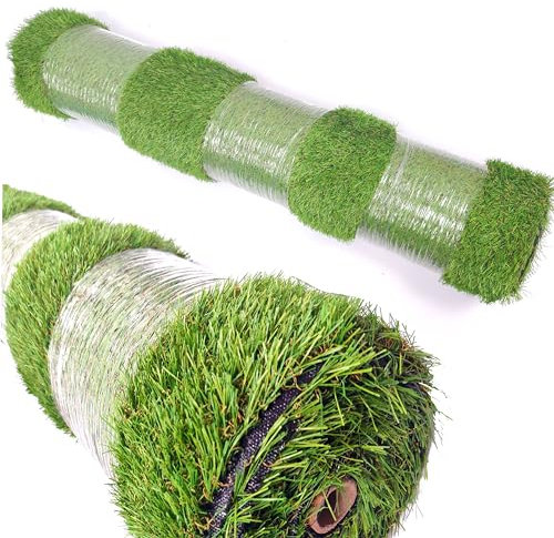 WALPLUS 4m x 1m Artificial Grass - UV Protection Fake Grass with UV Resistant Fibres, 20mm Pile Height, Ideal Astro Turf for Gardens - Two Rolls
