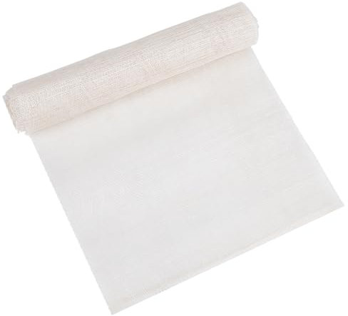 BENECREAT Tissu en Maille de Lin Beige 90x50cm Rouleau de Tissu de Filet de Maille de Chapeau de Sinamay pour L'Emballage de Bouquet Fabrication de Voile de Coiffure de Mariée pour Femmes