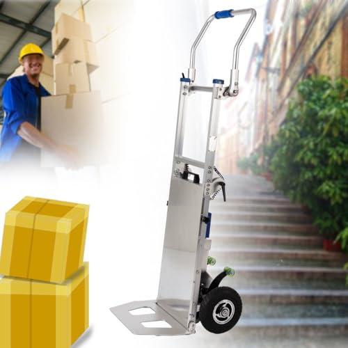 Elektrischer Treppensteiger,Zusammenklappbarer Treppensteiger,Hilfswerkzeuge Zum Treppensteigen,Electric Stair Climber Aus Aluminiumlegierung,Treppen Transportkarre A