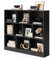 CASART 10 Cube Bookcase, 3-Tier Wooden Bookshelf Open Storage Organizer with Anti-Tipping Device, Floor Standing Display Storage Shelving Unit for Living Room Bedroom Office (Black)