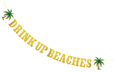 UPKOCH Outdoor Decor Glittery Banner Strand Themed Party Supplies Buchstaben Banner Für   Feier
