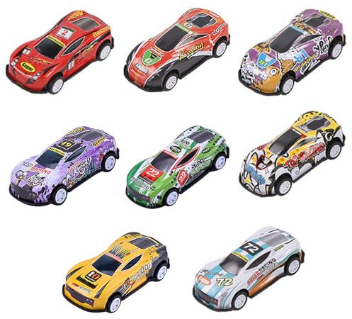 SUPGOD 8 Stück Spielzeugautos Metall Stunt Spielzeugauto, Mini Autos Spielzeug, Zufällige Auswahl Kleine Autos Set, für Kinder Geburtstag Geschenk