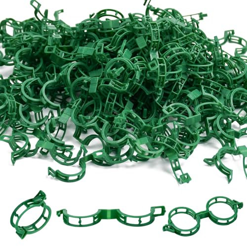 NAROSEBE 300 Stück Pflanzenclips Tomaten, Pflanzenklammern Tomatenclips, Pflanzen Rankhilfe Klammern, Kunststoff Tomatenklammern Tomaten Rankhilfe Clip Pflanzenklammern für Tomaten (Grün)