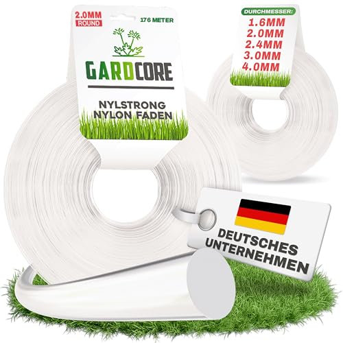 GARDCORE® Nylstrong Trimmerfaden [1,6mm | 176M] Mähfaden für Motorsense & Freischneider Faden | Der Allrounder Rasentrimmer Faden