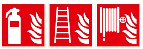 Feuerlöscher-Brandschutz-Schild-Kunststoff + Folie-15 x 15 cm + 20 x 20 cm-Warnschild-Hinweisschild-Türschild (2500-15 x 15 cm Folie)