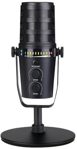 Jaqperd Microphone Filaire Dynamique USB/XLR en Métal MIC MV7 pour Podcasting, Enregistrement, Streaming en Direct, Jeux Vidéo