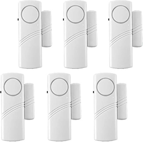 6 Packs Alarmes de Porte et de Fenêtre,Détecteur Magnétique Effraction,pour Sécurité des Enfants,Bricolage pour Sécurité de Maison,Protection des Bureaux,Magasin Achat Pile AAA
