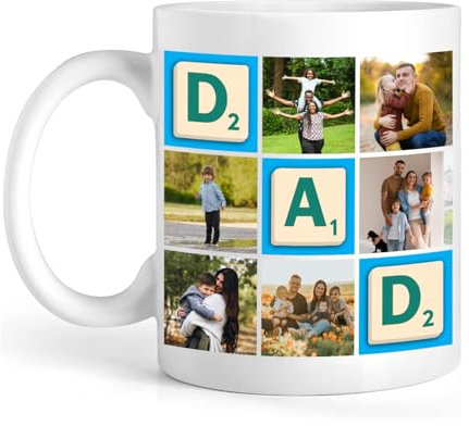 EKAM Personalised Mug for Fathers Day Present Custom Photo Mug Gift for Dad Perfect Dad Gift Daddy Birthday Presents 11oz Ceramic Coffee Cup