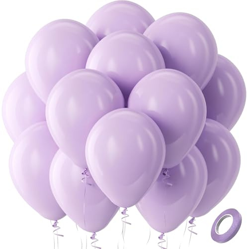 Gleemix 20 Stück Macaron Luftballons Lila, Helllila Helium Ballons Girlande | 10 Zoll Macarons Luftballons Lila, Latex Lila Luftballon Girlande Helium Ballons, Geburtstags Hochzeit Babyparty Kommunion