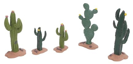 Qcwwy Ornamento de Modelo de Cactus Decorativo para Mesa de, 5 Piezas de Figura de Cactus Artificial