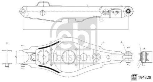 Febi Suspension Arm Rear Axle Right Lower Suitable for Rav | 194328