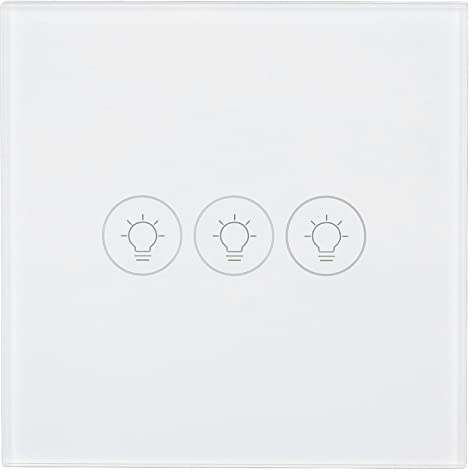 Haofy Interrupteur Tactile WiFi Intelligent avec Minuterie 24 Heures, Commande Vocale pour Assistant – Variateur Mural Intelligent Compatible avec l'application pour la Domotique dans les Petits