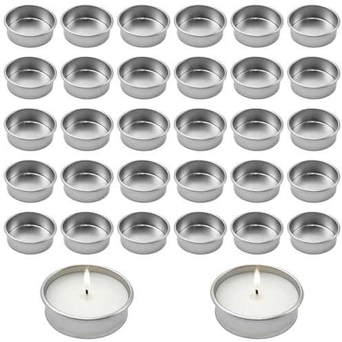 TETEWEVER 30 Stück Teelichthalter Metall Kerzenhalter Teelicht 40mm | Teelichthalter Halter Teelichteinsatz Metall, Teelichter Halter Deko Teelichtbecher für Hochzeit Tafelkerz Festival