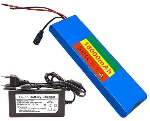 24V 18Ah Vélo Électrique Scooter Battery Batterie Trottinette Électrique Haute Puissance for 200W 350W 400W 500W 800W with Built in BMS and Charger 24V 18Ah,T+DC