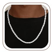 SLOONG 4MM Breit 925 Over Silber Rope Kette Herren