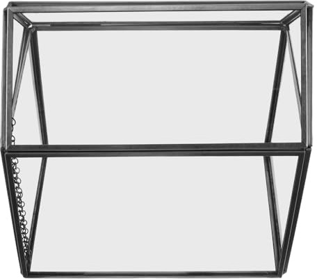 TOYANDONA Terrario a Forma di Casa in Vetro con Coperchio, Mini Serra per Piante Aeree e Muschio da Interno, Decorazione Geometrica per Scrivania, Vetrina per Piante Sospese e Centrotavola