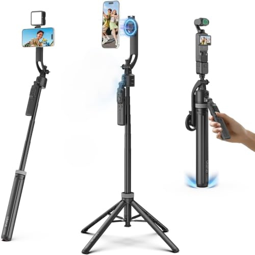 ULANZI TT23M Auto-Tracking Smartphone Gimbal Stativ, Magnetisch Selfie Stick Bluetooth mit AI Gesichtserkennung, 360° Rotation, Gestensteuerung, Vlogging Tripod Kompatibel mit iPhone Android Actioncam