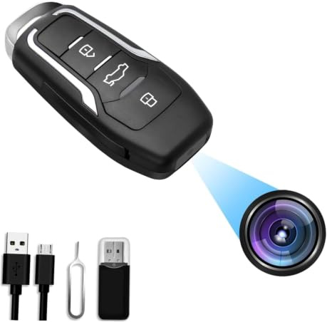 SHENMEILA Car Key Hidden Spy Camera 1080P, Motion Activated Recording with Video & Audio, No WiFi Required, Night Vision for Outdoor(No Memory Card Included)