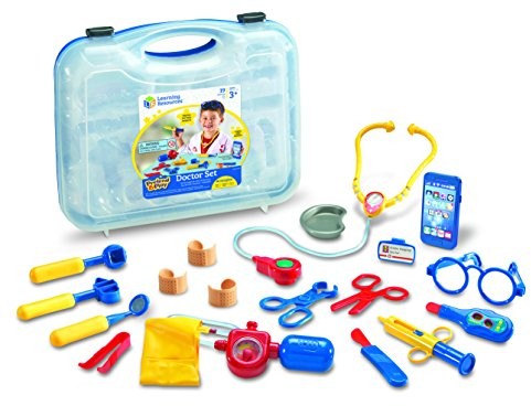 Learning Resources Pretend & Play Doctors Set - Multi-Coloured Complete Toy Dr Medical Kit for Kids