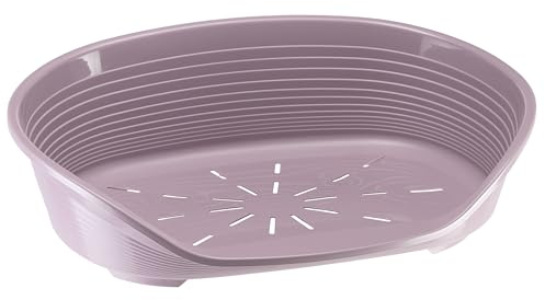 Ferplast Hundebett Kunststoff-Hundebett groß Hundeliege waschbar Hundekorb atmungsaktiv rutschfest Siesta Deluxe, 84 x 55 x h 28,5 cm, Rose