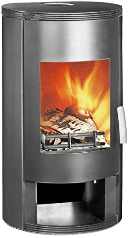 Wamsler KF 101-RF Rona - Kaminofen mit 8 kW, Primärluftregelung, Sekundärluftzufuhr, Offenes Lagerfach für Brennmaterial, Integrierter Aschekasten, Selbstschließende Brennofentür