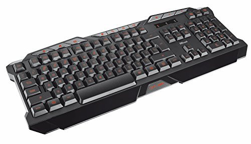 Trust GTX 280 - Teclado para Gaming (iluminación LED, USB, 8 Teclas Multimedia), Negro -Teclado QWERTY Italiano