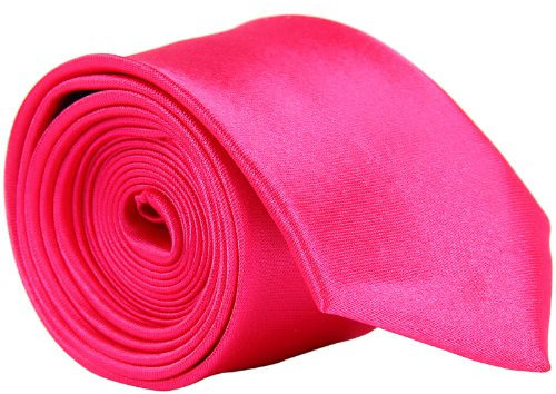 CellDeal- Cravate Homme Mince De Couleur Solide Pour Mariage Rose