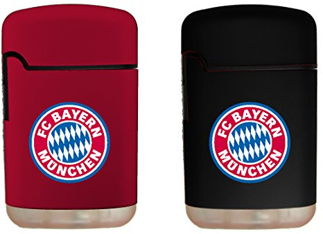 2 x FAN TURBO Gas Feuerzeug FC BAYERN MÜNCHEN Sturmfeuerzeug Elektronikfeuerzeug