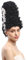 WIG ME UP - 90903-ZA103-ZA62 Perücke Damen Karneval Halloween Lady Bride of Frankenstein Braut Beehive Turmfrisur Schwarz Weiß Strähne