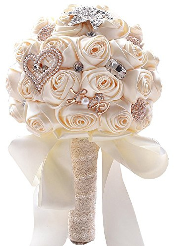 Jackcsale Romantischer Brautstrauß mit Rosen und Diamant-Perlenband, Valentinstagsstrauß, Geständnis (373 CRM)