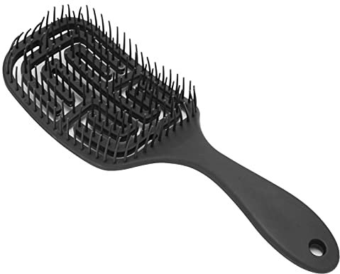 Sonew Entwirrungsbürste mit Griff, Detangler Bürste Professional Styling Haarbürste Kamm für Nass/Trocken Haar belüftet Styling Haarbürste Massage Pinsel für Frauen(Schwarz)