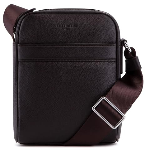 Le Tanneur, petite sacoche bandoulière, sac bandoulière, en cuir grainé, charles, homme, sac porté épaule, croisé, bandoulière ajustable, besace pour le voyage, ville, travail, randonnée, loisir