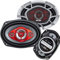 Pair of Audiobank 6x9 700 Watt 3-Way Red Car Audio Stereo Coaxial Speakers - AB6970 (2 Speakers)