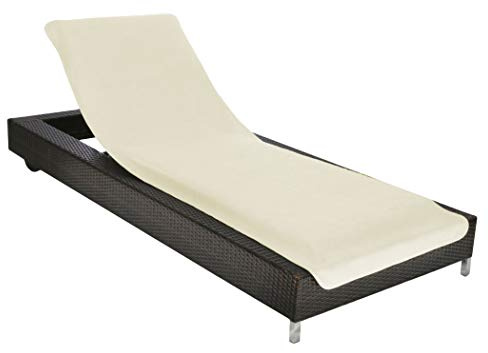 Brandsseller Schonbezug für Gartenliege Strandliegenauflage Frottee Schonbezug 100% Baumwolle (Liege: 70x200 cm, Creme)