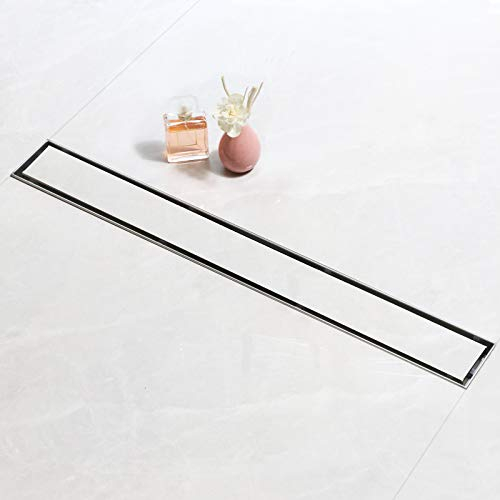 SaniteModar Duschrinne 80cm, Befliesbar Duschrinne mit Siphon Geruchsstop und Haarfilter, Badezimmer Duschablauf Komplettset