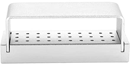 Baverta Desinfektionsbox,30 Löcher Dental Desinfektion Halter Box Bohrer Blockhalter Dental Autoklavierbare Box für Zahnarztwerkzeug(Silber)