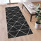 QQrunner Teppich Läufer Flur rutschfest Modern Gitter 80x150cm Schwarz Meterware Waschbar Teppichläufer Schlafzimmer Korridor Küchenlaufer Lang, Anpassbare Größe, 40-120cm Breit