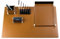 DELMON VARONE - Schreibtischset 5-teilig XXL aus Acryl & Leder Braun - Büro-Set mit Schreibunterlage, Briefablagekasten, Stifteköcher, Visitenkartenhalter & Briefständer - Schreibtisch Organizer Set