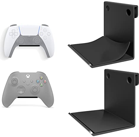 sciuU Wandhalterung für Controller/Kopfhörer, [2 Stück] Aluminiumlegierung Halter, Universal Hook Zubehör für Gamepad auf Xbox One/Series S X / PS5 / PS4, mit rutschfesten Silikonpads