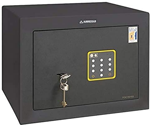 ARREGUI Forma C 15000C-E Möbeltresor mit Zahlenschloss + Schlüssel | Sechsbolzen Verriegelung und 2-Faktor-Sicherheitsschloss | Schranktresor mit Elektronikschloss | Safe für Zuhause |27x38,5x30cm|23L