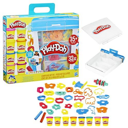 Play-Doh Hasbro F3605 - Valigetta per impastare da viaggio, con 8 prese
